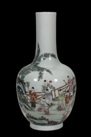 Famille-Rose Character and Story Pattern vase