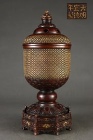 A Rare Red copper body gilt official hat rack ornament