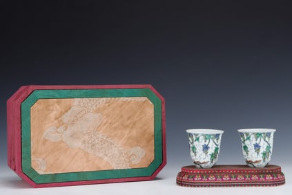 A Rare Doucai Squirrel and Grapes PatternCup