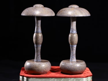 A Pair of Exquisite Hetian Jade Blue-and-White Official Hat Ornament Ornaments