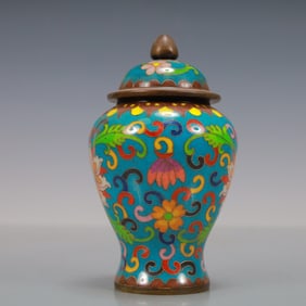 A Rare Enamel Painted Copper Cover Jar