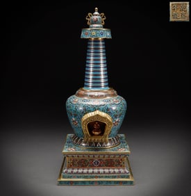 A Exquisite Copper enamel shrine