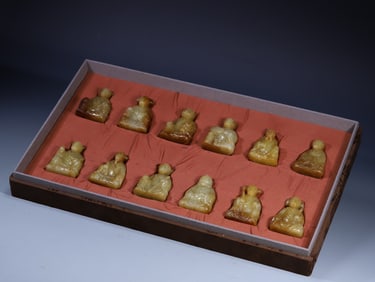 A Set of Exquisite Hetian jade Twelve zodiac Ornaments