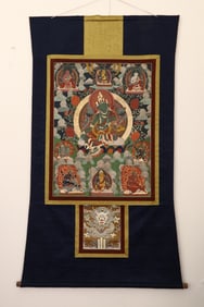 A Rare Thangka Painting of Tara Tibetan Buddhist Statue
