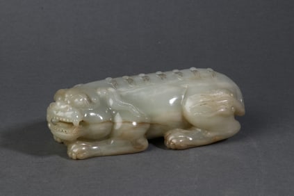 A Rare Hetian Jade Tiger Ornament