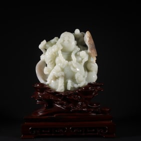 A Rare Hetian Jade Figure Ornament