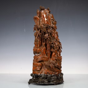 A Rare Sandalwood Carved Figure