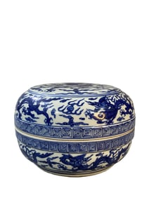 A Rare Blue and White Dragon Pattern Box