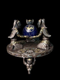 An Archaic Bronze Ornamental Object with Gold Silver Inlay