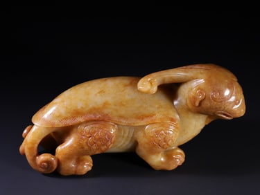 A Exquisite Hetian Jade Unicorn Ornament