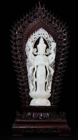 A Exquisite Hetian Jade Thousand-Armed Avalokite?vara Ornament