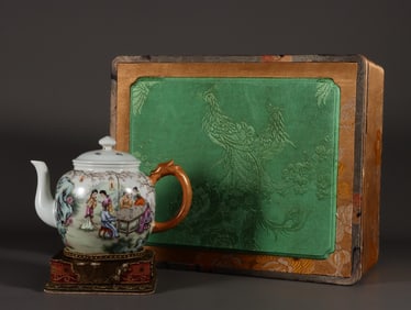 A Rare Famille-Rose Figures Pattern Bottle