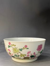 A Rare Famille-Rose Flower Pattern Bowl