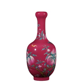 A Rare Enamel Peach Pattern Vase