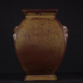 A Rare Teadust Glazed Square Vase