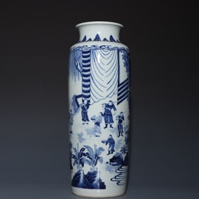 A Rare blue and white Figures Pattern Vase