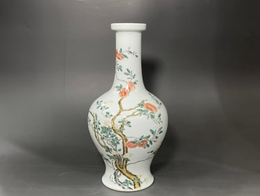 A Rare Famille-Rose Flower Pattern Vase