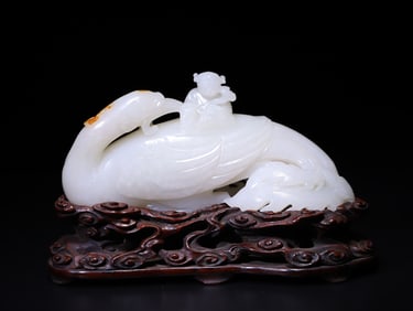 A Exquisite Hetian Jade Phoenix Ornament