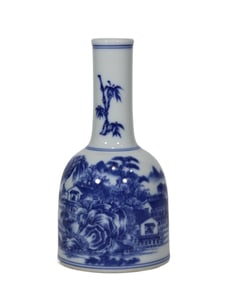 Blue and white Landscape and Figures Pattern vase