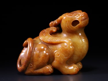 A Exquisite Hetian Jade Qilin Ornament