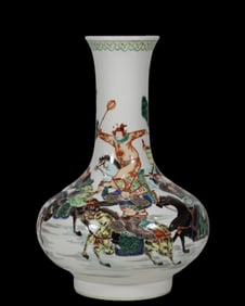 Multicolored Character and Story Pattern vase