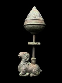An Archaic Silver Censer Inlaid with Turquoise, Gold Inscription
