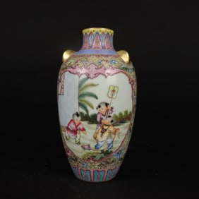 A Rare Wucai Figures Pattern Vase