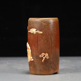 A Rare Bamboo Carved Pen Holder