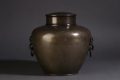 A Rare Pewter Tea Caddy