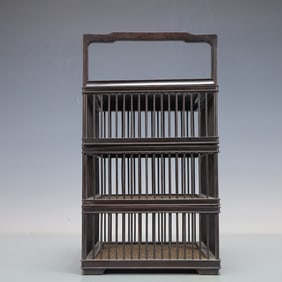 A Rare Purple Sandalwood Inlaid with Shoushan Stone Box