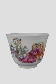 A Rare Famille Rose Figure Story Pattern Cup