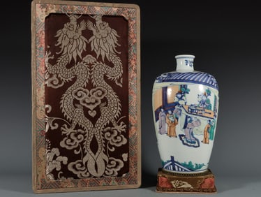 A Rare Doucai Character and Story Pattern Vase