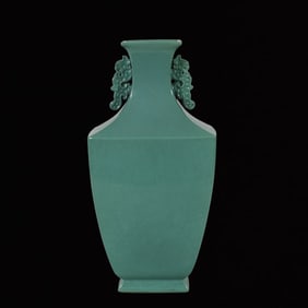 An Exquisite Turquoise Glazed Double-Ears Vase