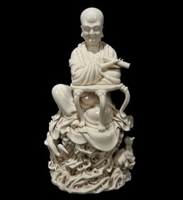 A Rare Blance-De-Chine Statue of Dharma