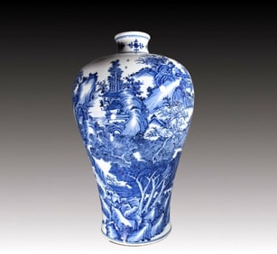 A Huge Blue and White Landscape and Figure Pattern Vase