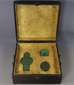 A Set of Fine Jasper Dragon Pattern Seals,with poem