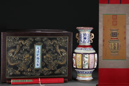 A Huge Enamel Painted Gold 'Cimu'(The 'Cimu'-- Porcelain Mother,a Qing-dynasty vase combining 17