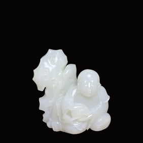 An Exquisite White Jade Figure Ornament
