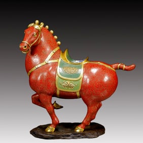 A Huge Cloisonne Horse Ornament