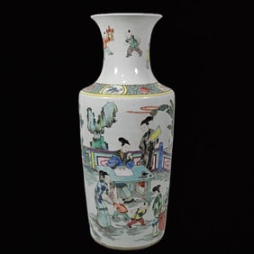 An Exquisite Famille-Rose Character and Story Pattern Vase