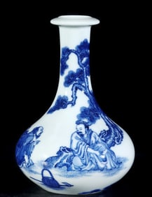 An Exquisite Blue and White Figure Pattern Vase