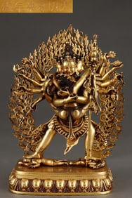 A Solemn Gilt Bronze Statue of Chakrasamvara