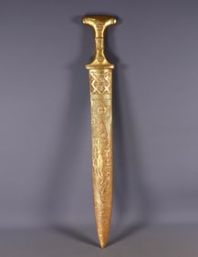 An Exquisite Gilt Bronze Figure Pattern Sword Ornament