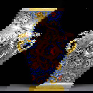 A Huge Cloisonne Eight Treasures and Dragon Pattern Vase: A Huge Cloisonne Eight Treasures and Dragon Pattern Vase,Qing Dynasty, China,Qianlong Four-character Mark,Size:36cmx26cmx50cm,Weight:20885g &#26223;&#27888;&#34013;&#20843;&#23453;&#40857;&#32441;&#29