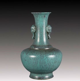 An Exquisite Robin's-Egg-Glazed Elephant-Ears Vase