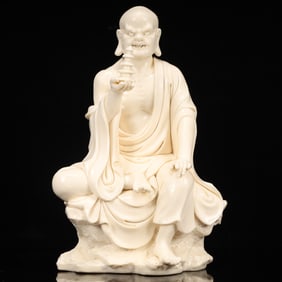 An Exquisite Blance-De-Chine Statue of Arhat