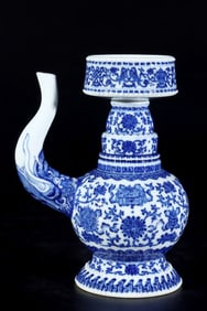 An Exquisite Blue and White Lotus and Eight Treasures Pattern Pot