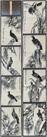 A Chinese Album Ink Painting of Pine and Eagle on Paper,Qi Baishi