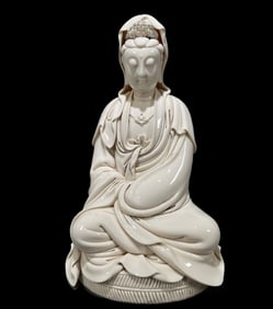 A Rare Blance-De-Chine Statue of Avalokitesvara