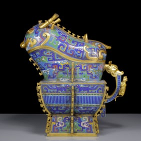 A Huge Cloisonne Dragon Pattern Beast-Shaped Cup